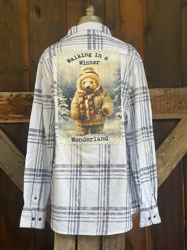 WINTER WONDERLAND Holiday Flannel- Snowburst White